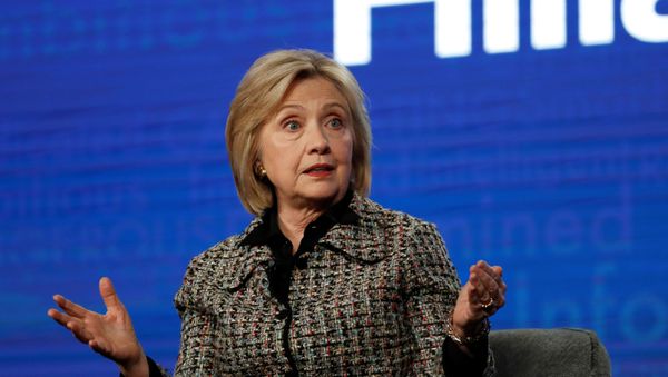 Former U.S. Secretary of State Hillary Clinton speaks at a panel for the Hulu documentary Hillary during the Winter TCA (Television Critics Association) Press Tour in Pasadena, California, U.S., January 17, 2020 - Sputnik International