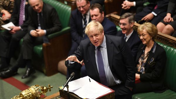 Britain's Prime Minister Boris Johnson speaks during a Prime Minister's Questions session in Parliament in London, Britain, 5 February 2020 Britain's Prime Minister Boris Johnson speaks during a Prime Minister's Questions session in Parliament in London, Britain, 5 February 2020 - Sputnik International