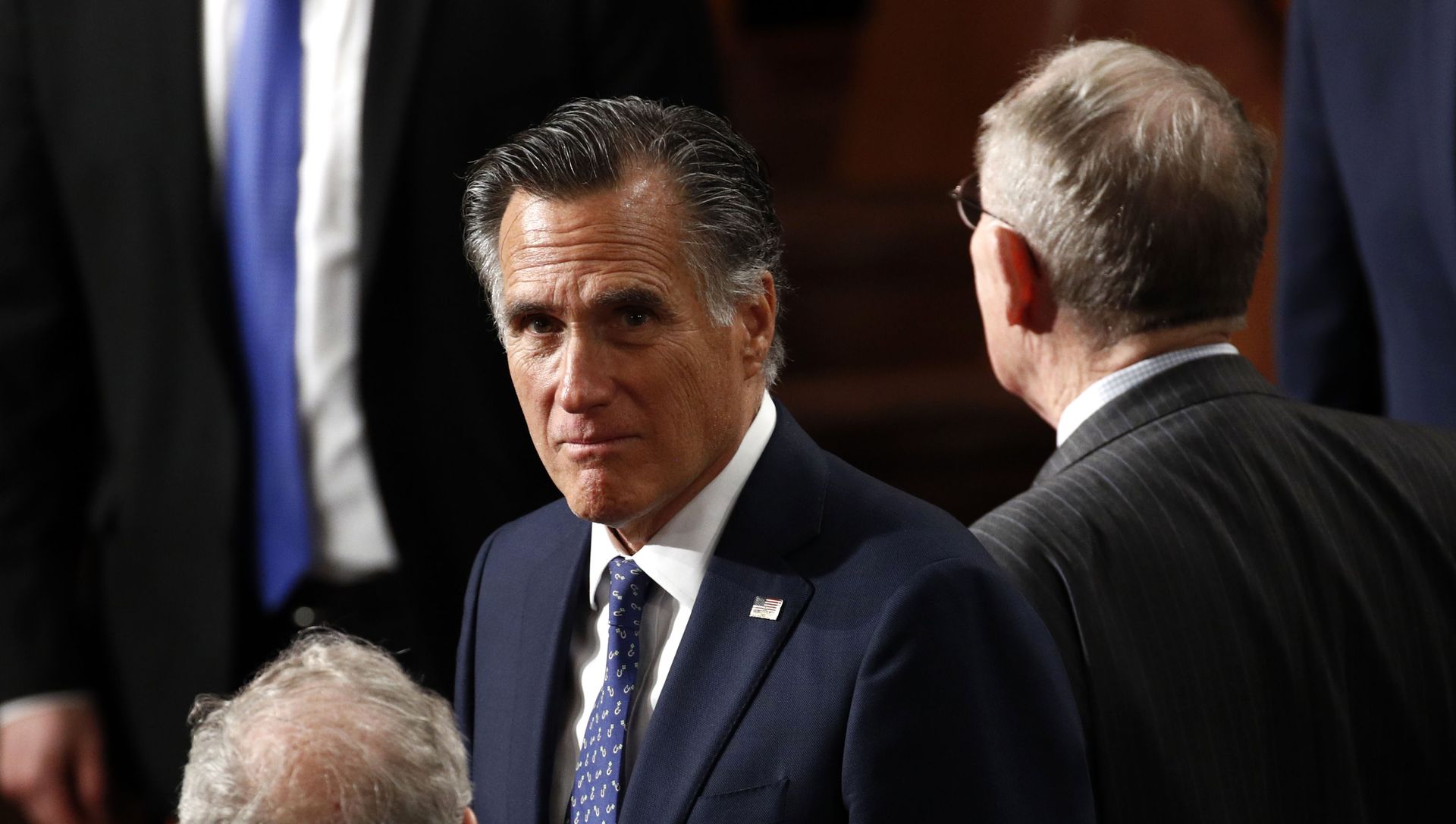 Sen. Mitt Romney, R-Utah, arrives before President Donald Trump delivers his State of the Union address to a joint session of Congress on Capitol Hill in Washington, Tuesday, Feb. 4, 2020. Sen. Mitt Romney, R-Utah, arrives before President Donald Trump delivers his State of the Union address to a joint session of Congress on Capitol Hill in Washington, Tuesday, Feb. 4, 2020. - Sputnik International, 1920, 02.05.2021