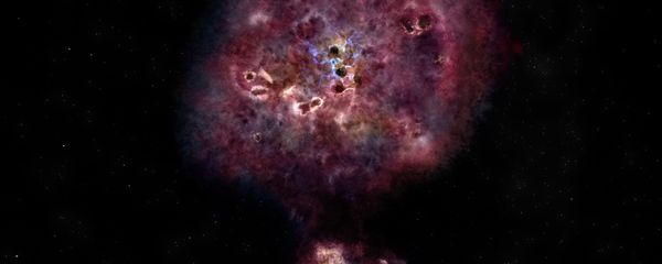 Artist impression of a massive, dusty galaxy. This is similar to what XMM-2599 looked like in visible light when it was forming its stars - Sputnik International
