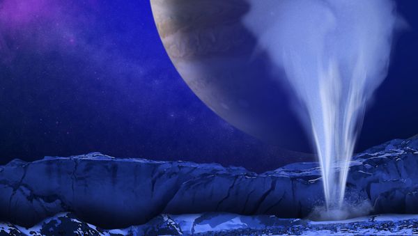 Artist's Concept of Europa Water Vapor Plume - Sputnik International