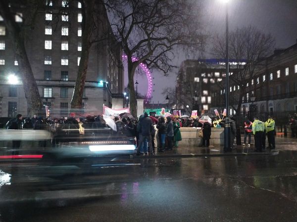 'No Charter Flights!': Demonstrators Denounce 'Racist' Deportations, Block Traffic Outside Number 10 - Sputnik International