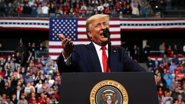 U.S. President Donald Trump rallies with supporters in Manchester, New Hampshire, U.S. February 10, 2020 - Sputnik International