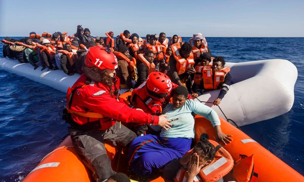Members of the Spanish NGO Maydayterraneo prepare to sail back to the Aita Mari rescue boat after rescuing about 90 migrants in the Mediterranean open sea off the Libyan coast on February 9, 2020. Members of the Spanish NGO Maydayterraneo prepare to sail back to the Aita Mari rescue boat after rescuing about 90 migrants in the Mediterranean open sea off the Libyan coast on February 9, 2020. - Sputnik International