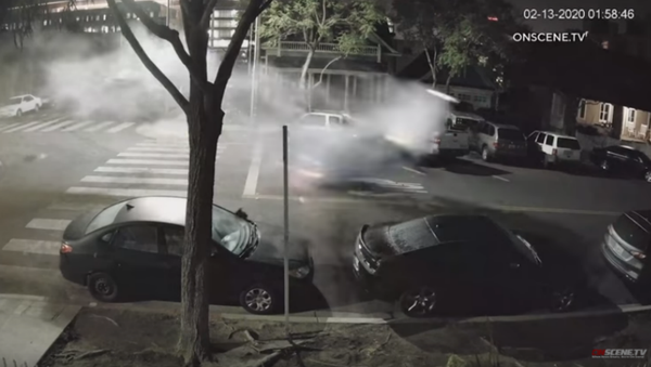 Video: Suspected Drunk Driver Launches Car Skyward After Hitting Boulder  - Sputnik International