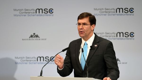 U.S. Defence Secretary Mark Esper speaks at the annual Munich Security Conference in Germany February 15, 2020.  - Sputnik International