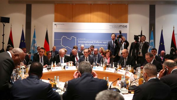 Members of the international committee take their seats for a follow-up meeting on Libya, arranged by German Foreign Minister Heiko Maas, in Munich, Germany February 16, 2020 Members of the international committee take their seats for a follow-up meeting on Libya, arranged by German Foreign Minister Heiko Maas, in Munich, Germany February 16, 2020 - Sputnik International