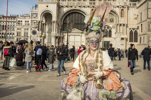 Participants of the 2020 Venice Carnival in the city's St Mark's Square Participants of the 2020 Venice Carnival in the city's St Mark's Square - Sputnik International