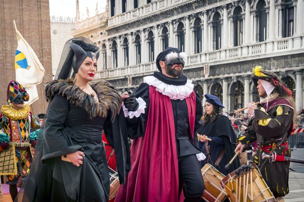Participants of the 2020 Venice Carnival in the city's St Mark's Square Participants of the 2020 Venice Carnival in the city's St Mark's Square - Sputnik International