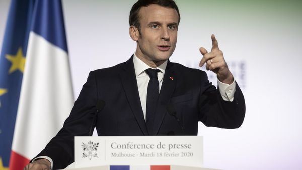 French President Emmanuel Macron, delivers a speech during a press conference a part of his visit in Mulhouse - Sputnik International