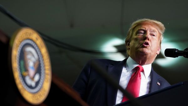 US President Donald Trump during a visit to Bakersfield, California - Sputnik International