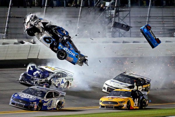 NASCAR Cup Series driver Ryan Newman (6) wrecks during the Daytona 500 at Daytona International Speedway.  - Sputnik International