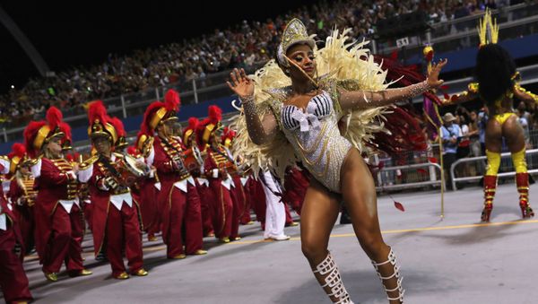 Revellers from Dragoes da Real samba school perform during the first night of the Carnival parade at the Sambadrome in Sao Paulo, Brazil, February 22, 2020.  - Sputnik International