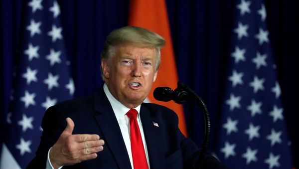 U.S. President Donald Trump speaks during a news conference in New Delhi, India, February 25, 2020. - Sputnik International