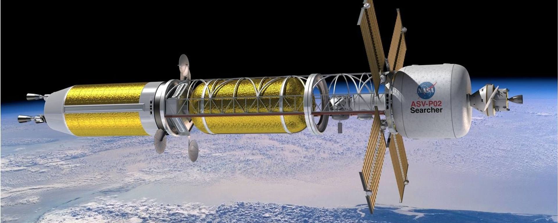 Visionary view of a Nuclear Thermal Propulsion (NTP) enabled spacecraft mission outward bound. Tapping NTP can shorten travel times between Earth and the Red Planet...and to other deep space destinations. - Sputnik International, 1920, 29.05.2022
