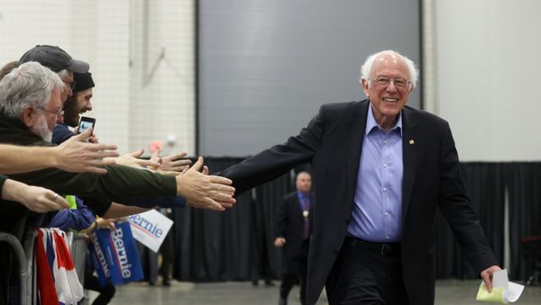 Democratic 2020 U.S. presidential candidate Senator Bernie Sanders rallies with supporters in Myrtle Beach, South Carolina, U.S. February 26, 2020. - Sputnik International