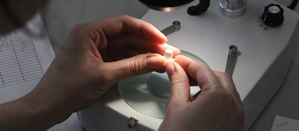 A company employee checks the quality of the ceramic implants (File) A company employee checks the quality of the ceramic implants (File) - Sputnik International