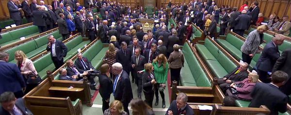 FILE PHOTO: MPs leave the House of Commons to vote in the election of the new Speaker of the House, in London, Britain November 4, 2019, in this screen grab taken from video. Parliament TV via REUTERS./File Photo - Sputnik International