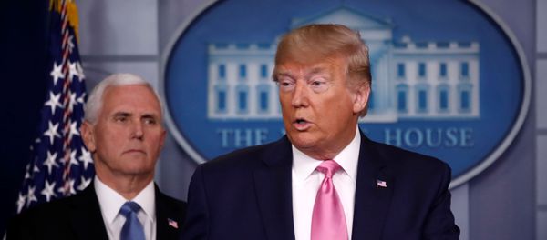 U.S. President Donald Trump stands with Vice President Mike Pence and members of his coronavirus task force for a news conference at the White House in Washington, U.S., February 26, 2020. U.S. President Donald Trump stands with Vice President Mike Pence and members of his coronavirus task force for a news conference at the White House in Washington, U.S., February 26, 2020. - Sputnik International