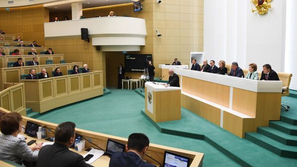 Chairman of the Federation Council Committee on Constitutional Legislation and State Building Andrei Klishas speaks during a plenary session of the Russian Federation Council, the upper house of the Russian Parliament, to consider constitutional changes in the third and final reading, in Moscow, Russia - Sputnik International