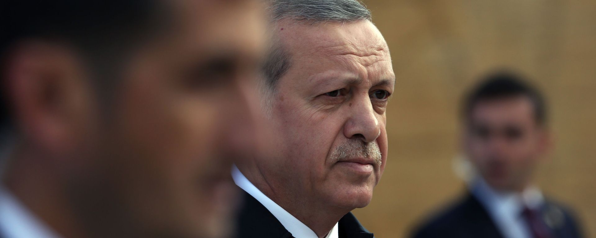 Turkish President Recep Tayyip Erdogan is surrounded by his bodyguards as he walks to the mausoleum of Turkey's founder Mustafa Kemal Ataturk on Republic Day in Ankara, Turkey. File photo  - Sputnik International, 1920, 18.05.2022