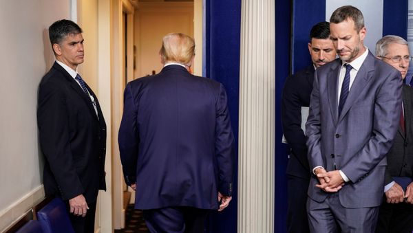 U.S. President Donald Trump departs after speaking during a news briefing on the administration's response to the coronavirus at the White House in Washington, U.S., March 15, 2020. - Sputnik International
