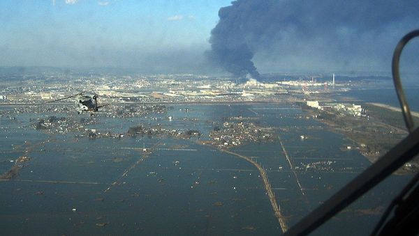 An aerial view of tsunami damage in Tōhoku An aerial view of tsunami damage in Tōhoku - Sputnik International