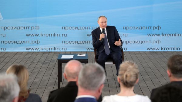 President Vladimir Putin on a working visit to Crimea, March 18, 2020. President Vladimir Putin on a working visit to Crimea, March 18, 2020. - Sputnik International