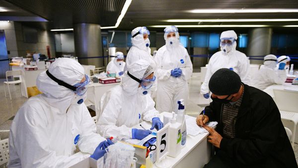 Strengthening sanitary control at Vnukovo airport in connection with coronavirus Strengthening sanitary control at Vnukovo airport in connection with coronavirus - Sputnik International