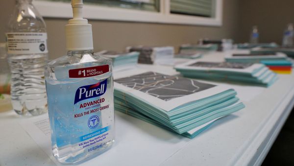 A bottle of Purell hand sanitizer sits next to campaign canvass packets at a field office for Democratic 2020 U.S. presidential candidate and U.S. Senator Elizabeth Warren (D-MA) in Graniteville, South Carolina, U.S., February 28, 2020 - Sputnik International