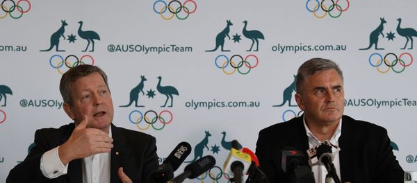 Australian Olympic Committee Chief Executive Matt Carroll (L) and Australian Team Chef de Mission for Tokyo 2020 Ian Chesterman address the media during a press conference regarding the coronavirus disease (COVID-19) in Sydney, Australia, March 19, 2020. Picture taken March 19, 2020 Australian Olympic Committee Chief Executive Matt Carroll (L) and Australian Team Chef de Mission for Tokyo 2020 Ian Chesterman address the media during a press conference regarding the coronavirus disease (COVID-19) in Sydney, Australia, March 19, 2020. Picture taken March 19, 2020 - Sputnik International