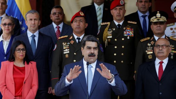 Venezuela's President Nicolas Maduro speaks during a news conference at Miraflores Palace in Caracas, Venezuela, March 12,  - Sputnik International
