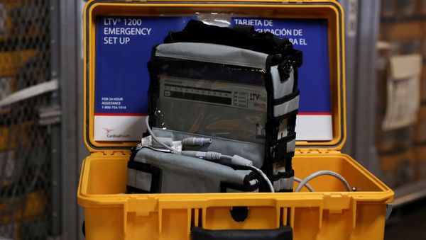 A ventilator is seen at the New York City Emergency Management Warehouse, where 400 ventilators arrived and before being shipped out for distribution, due to concerns over the rapid spread of coronavirus disease (COVID-19) in the Brooklyn borough of New York City, U.S., March 24, 2020 - Sputnik International