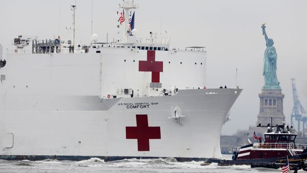 The USNS Comfort passes the Statue of Liberty as it enters New York Harbor during the outbreak of the coronavirus disease (COVID-19) in New York City, U.S., March 30, 2020 The USNS Comfort passes the Statue of Liberty as it enters New York Harbor during the outbreak of the coronavirus disease (COVID-19) in New York City, U.S., March 30, 2020 - Sputnik International