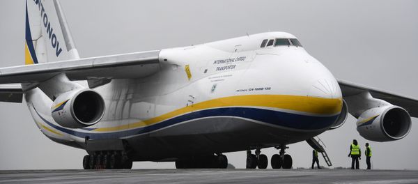 A Russian made Antonov An-124, one of the biggest cargo planes in the world, is pictured on May 29, 2019, on the tarmac of the airport in Brest, Western France.  - Sputnik International