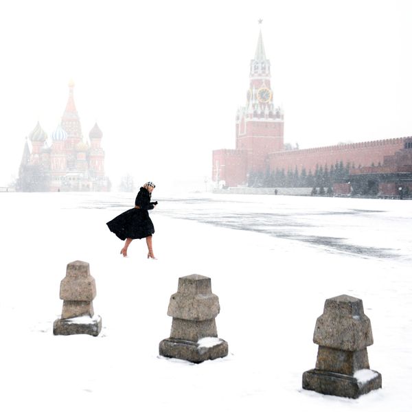 A young woman on Red Square in Moscow A young woman on Red Square in Moscow - Sputnik International
