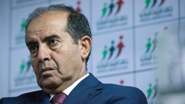 Mahmoud Jibril speaks to the media during a presser at National Forces Allies head quarter in Tripoli - Sputnik International
