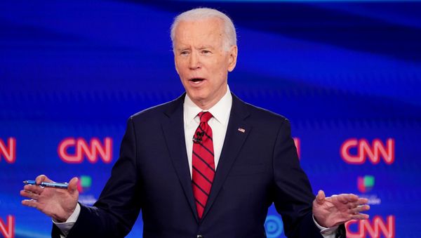 Democratic U.S. presidential candidate and former Vice President Joe Biden speaks during the 11th Democratic candidates debate of the 2020 U.S. presidential campaign, held in CNN's Washington studios without an audience because of the global coronavirus pandemic, in Washington, U.S., March 15, 2020 - Sputnik International