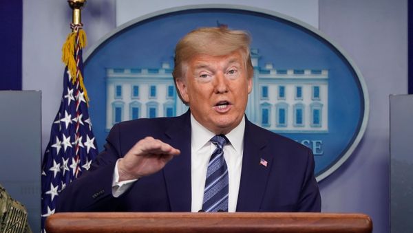 U.S. President Donald Trump speaks about the novel coronavirus disease (COVID-19) outbreak during the daily coronavirus task force briefing at the White House in Washington, U.S., April 5, 2020 - Sputnik International