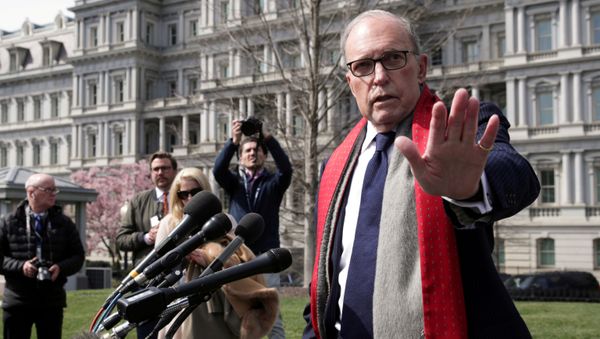 White House chief economic adviser Larry Kudlow speaks to reporters about the Trump administration's response to the financial issues surrounding the coronoavirus outbreak, at the White House in Washington, U.S. March 16, 2020 - Sputnik International