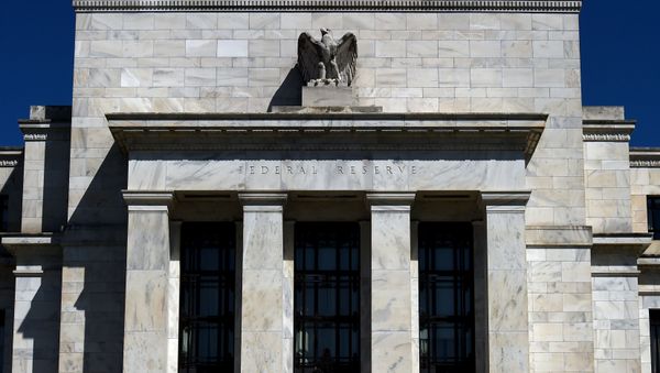 In this file photo taken on April 02, 2020, the Federal Reserve building in Washington, DC.  - Sputnik International