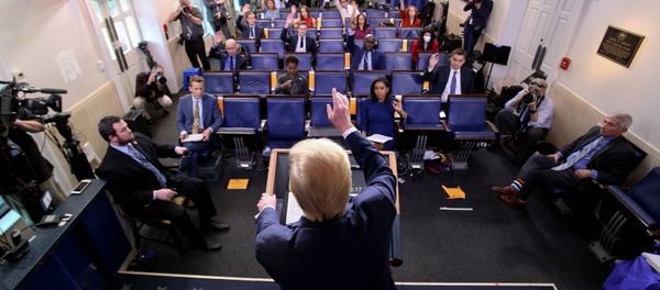 U.S. President Donald Trump addresses the daily coronavirus task force briefing at the White House in Washington, U.S., April 8, 2020 U.S. President Donald Trump addresses the daily coronavirus task force briefing at the White House in Washington, U.S., April 8, 2020 - Sputnik International