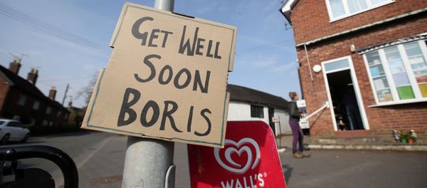 A sign of support for British Prime Minister Boris Johnson - Sputnik International