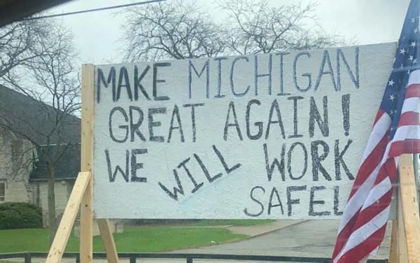Michigan citizens protest Coronavirus restrictions on 15 April 2020 - Sputnik International