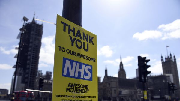 A message in support to the NHS is seen in Westminster, during to the Coronavirus outbreak, in London, Tuesday, April 14, 2020 A message in support to the NHS is seen in Westminster, during to the Coronavirus outbreak, in London, Tuesday, April 14, 2020 - Sputnik International