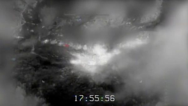 Video footage released by US military shows moment in which F-15s provide air support to Iraqi Security Forces during an April 13 bombardment of a Daesh hideout near Kirkuk, Iraq. - Sputnik International