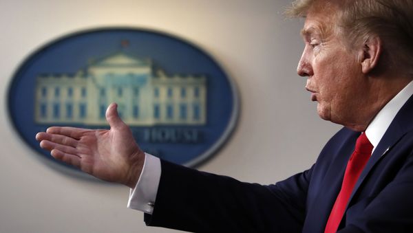 President Donald Trump speaks about the coronavirus in the James Brady Press Briefing Room of the White House, Friday, April 17, 2020, in Washington - Sputnik International