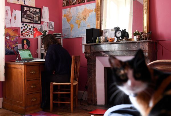 A high school student takes a test online at her home in Chisseaux near Tours on 27 March 2020, on the eleventh day of a lockdown in France to stop the spread of COVID-19 A high school student takes a test online at her home in Chisseaux near Tours on 27 March 2020, on the eleventh day of a lockdown in France to stop the spread of COVID-19 - Sputnik International