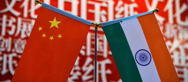 The national flags of India (R) and China are seen at the Delhi World Book fair at Pragati Maidan in New Delhi on January 9, 2016. The national flags of India (R) and China are seen at the Delhi World Book fair at Pragati Maidan in New Delhi on January 9, 2016. - Sputnik International