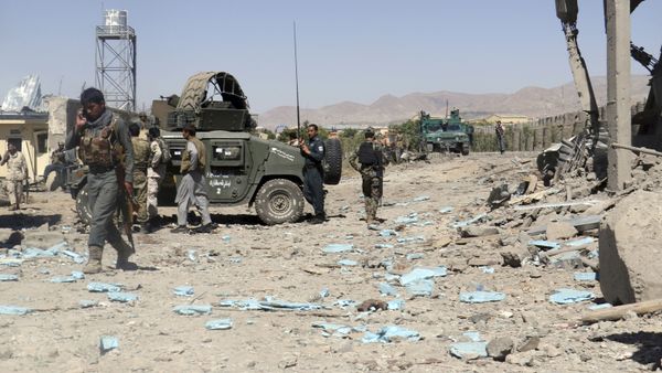 Security forces are deployed to the site of a suicide attack between Taliban insurgents and government forces near the main police station in eastern Paktia province (File) - Sputnik International
